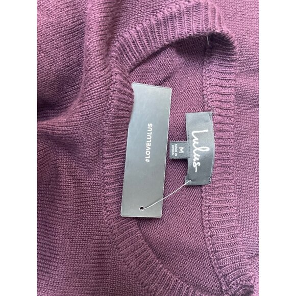 Lulu’s Women’s Burgundy Round Collar Sweater Sz M - NWT - Picture 5 of 7